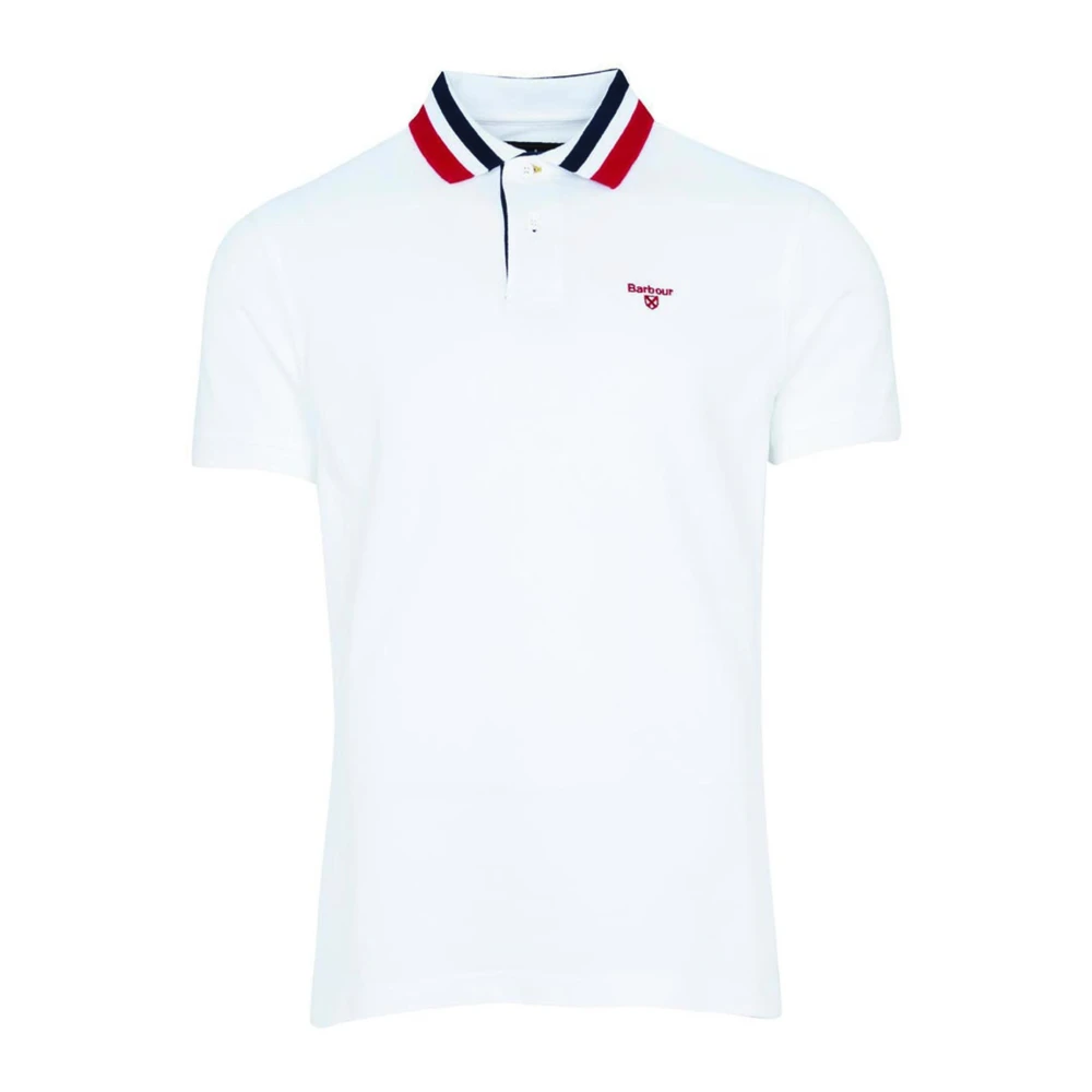 Barbour Hawkeswater Tipped Polo met Retro Streep White Heren