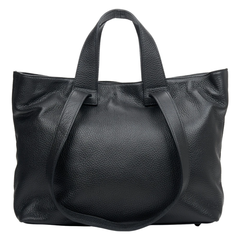 Estro Women's Black Shopping Bags, One Size, Leather Tote Bag