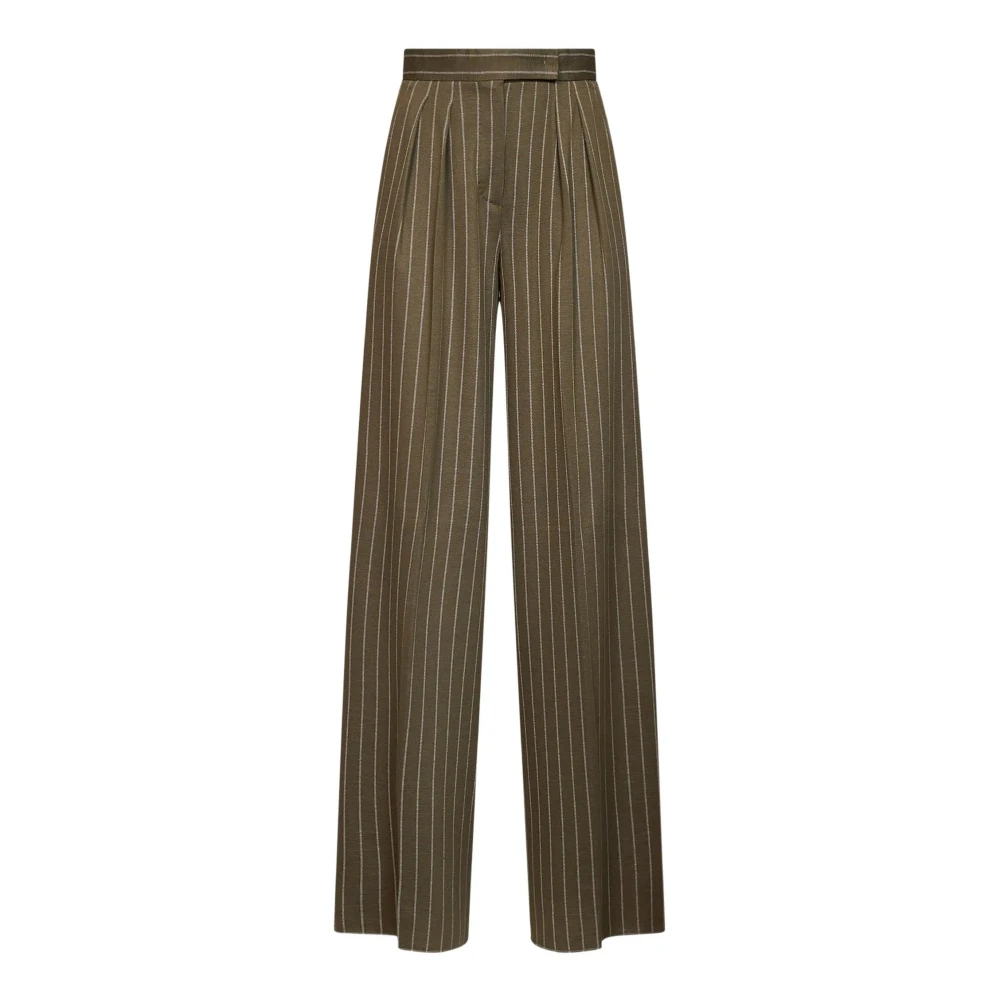 Max Mara , Wide Trousers, Female, Green, M, Wide Trousers