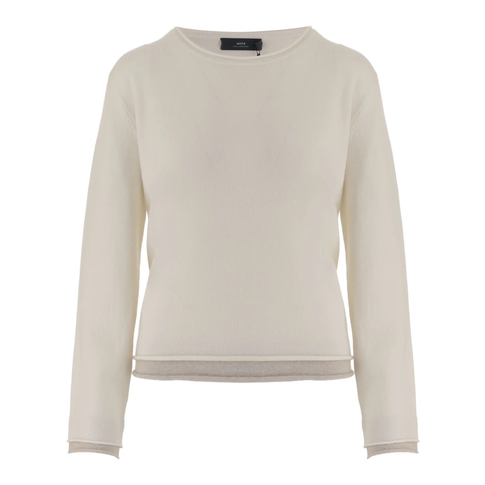 Arch4 Women's White Cashmere Knitwear, Xs, Cashmere Jumper