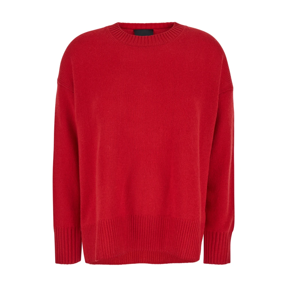 Plain Units Rode Cashmere Crewneck Sweater Red Dames