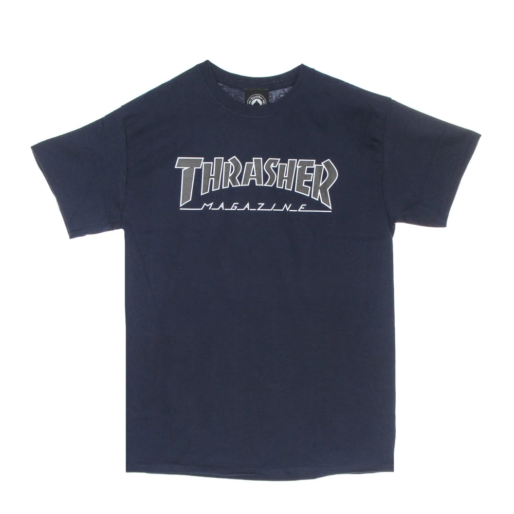 Thrasher Navy Black T-shirt Korte Mouw Crew Neck Blue Unisex