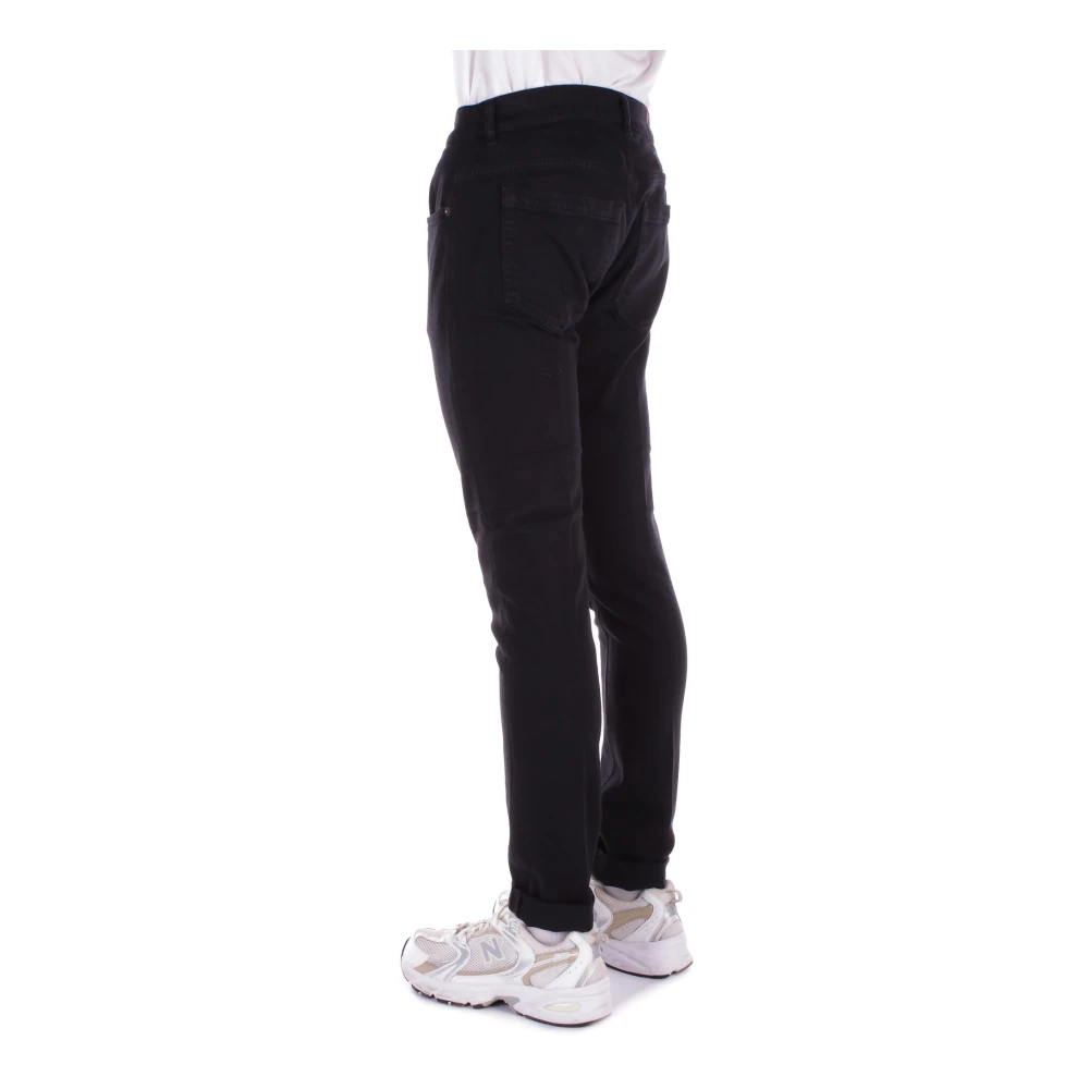 Dondup Zwarte Logo Broek met Knopen Black Heren