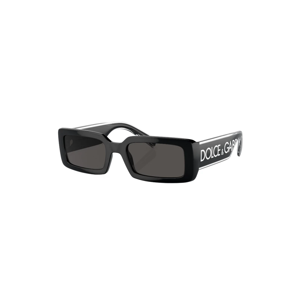 Dolce & Gabbana Black/Grey Dg6187 501/87 Woman Sunglasses Injected Squared Normal - Image 4