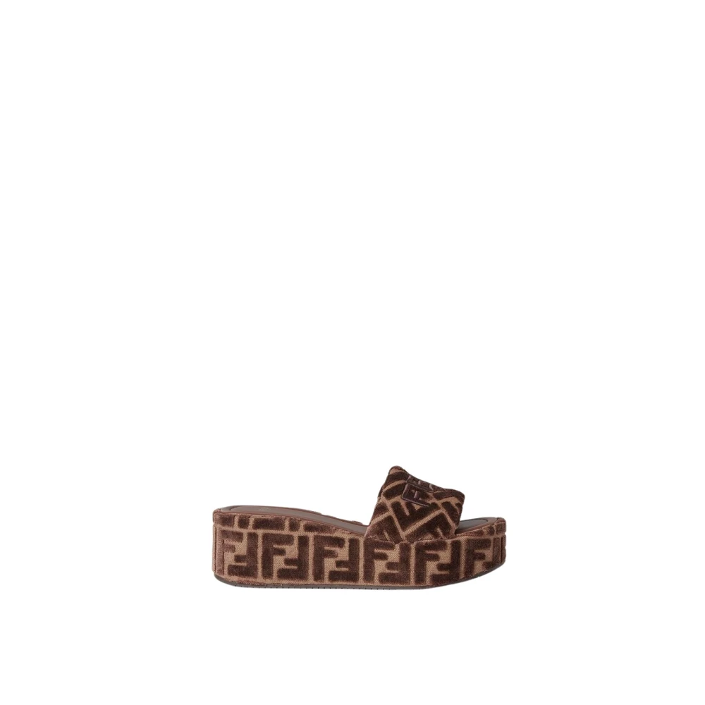 Fendi Damen Braun Sunshine Platform Slides