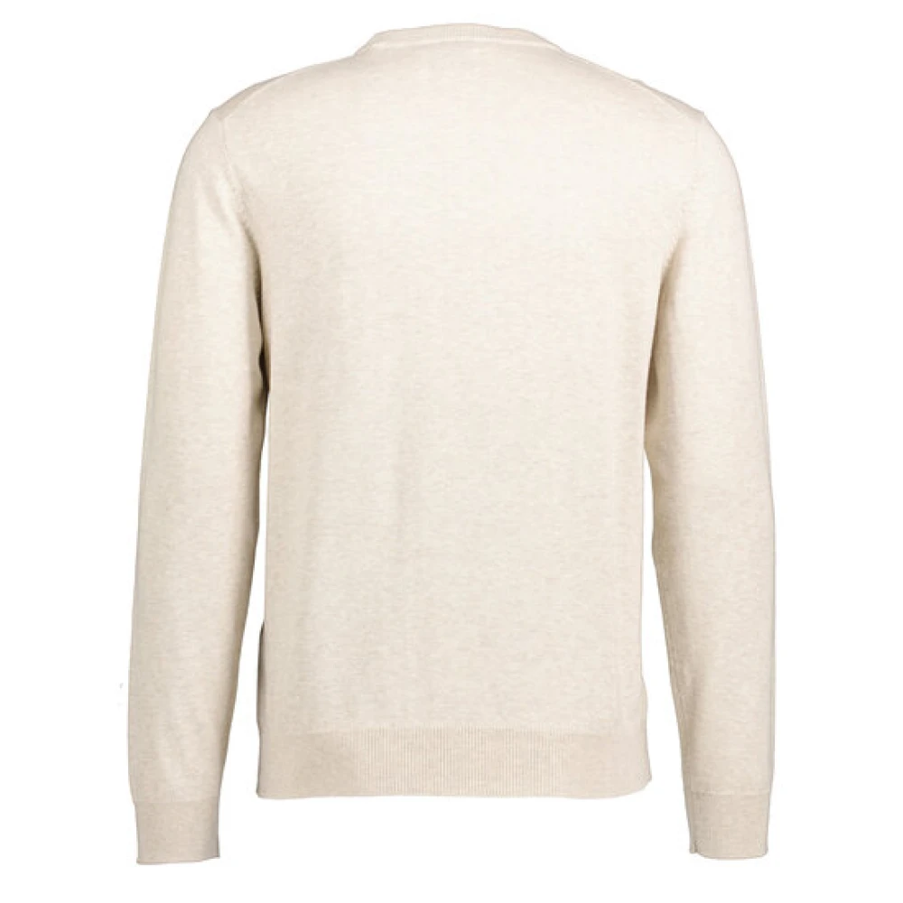 Gant Klassieke katoenen C-hals Beige Heren