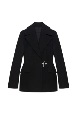 Quiltad ull peacoat i