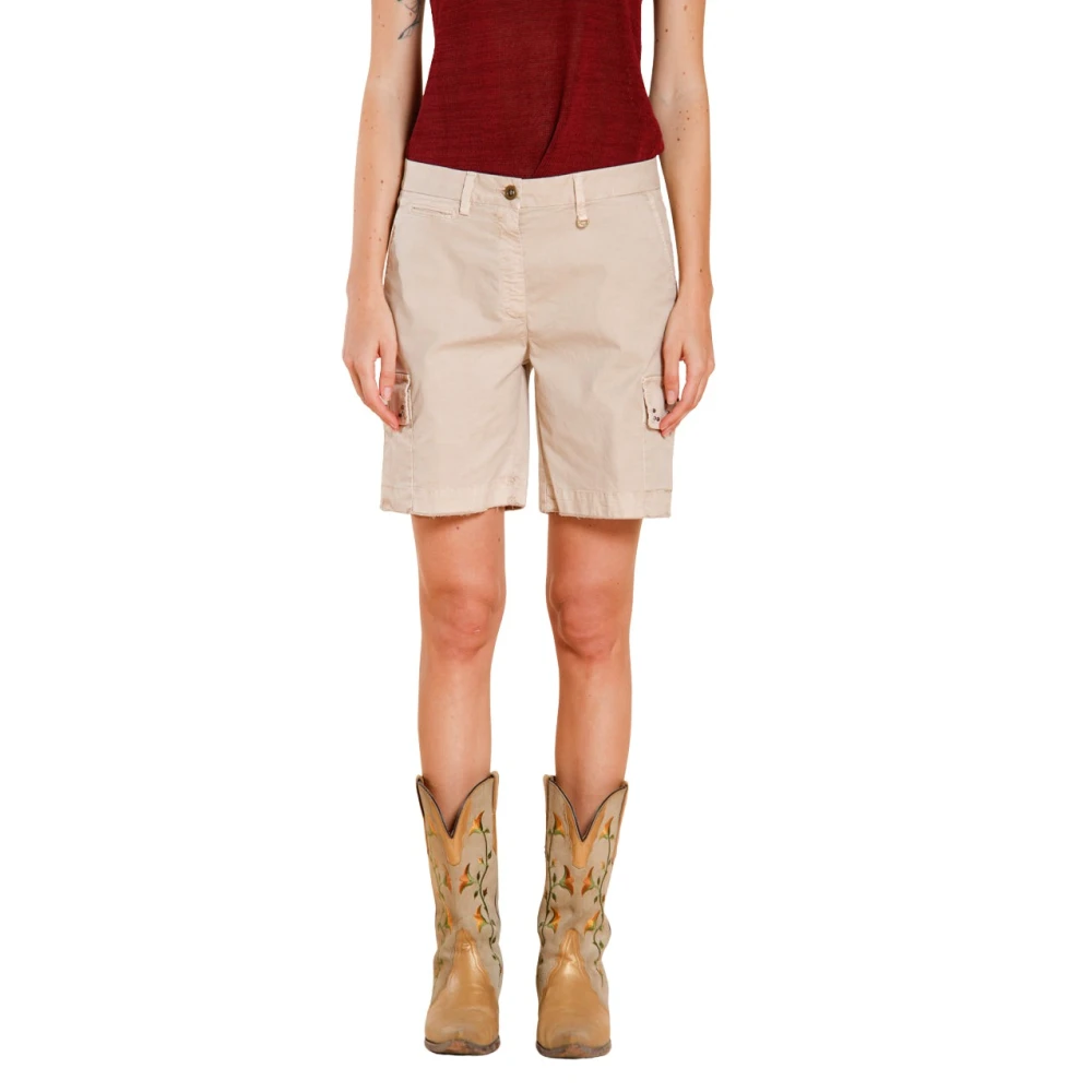 Mason's Kvinno Beige Shorts Dam, S, Bomull, Chile Cargo Bermuda