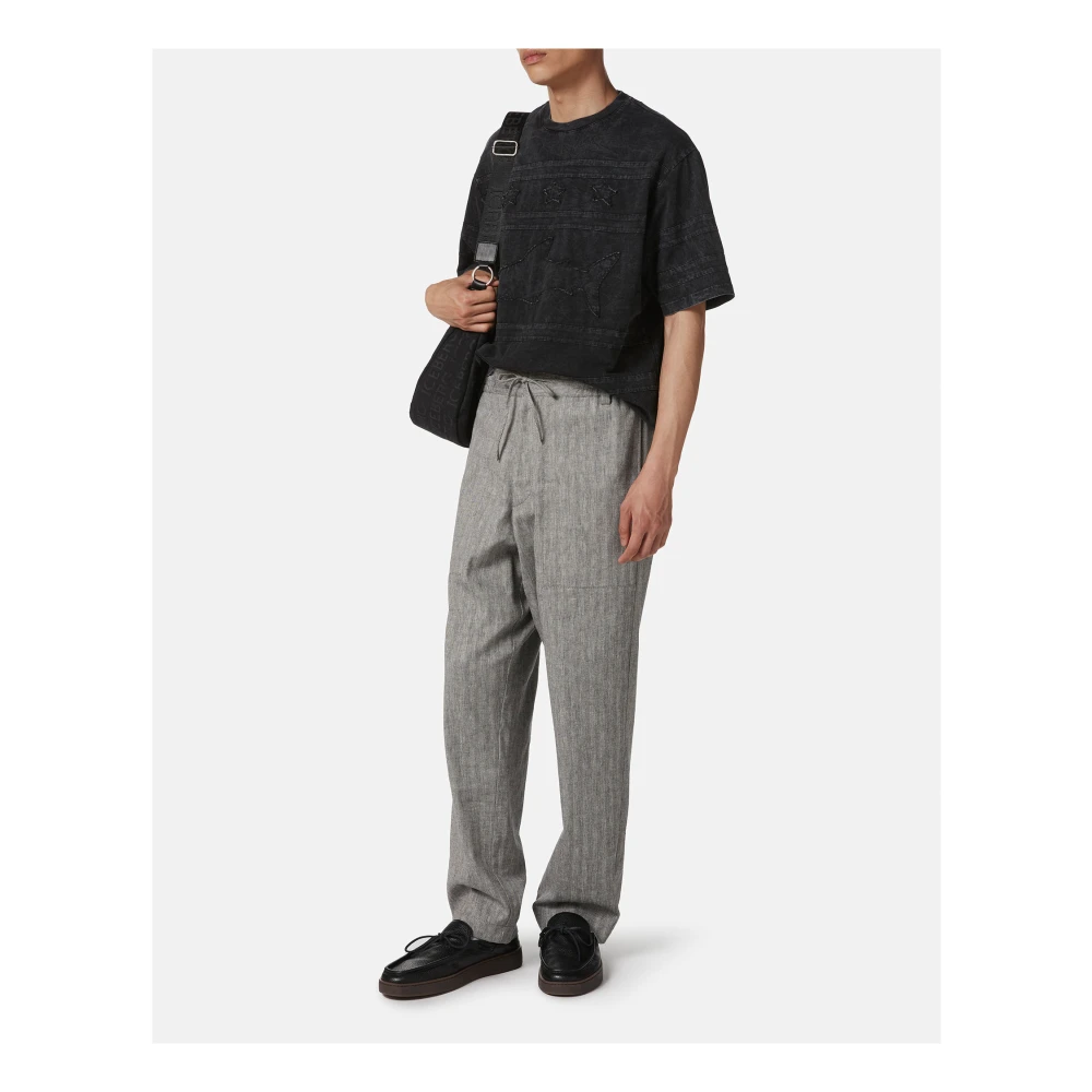 Iceberg Relaxed fit zwart T-shirt van geverfd katoenen jersey Black Heren