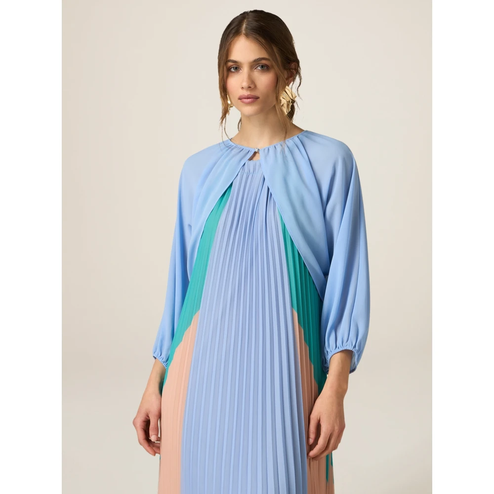 Oltre Georgette Bolero met Juweelknoopsluiting Blue Dames