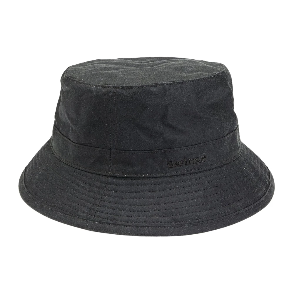 Barbour Men's Black Waxed Cotton Bucket Hat
