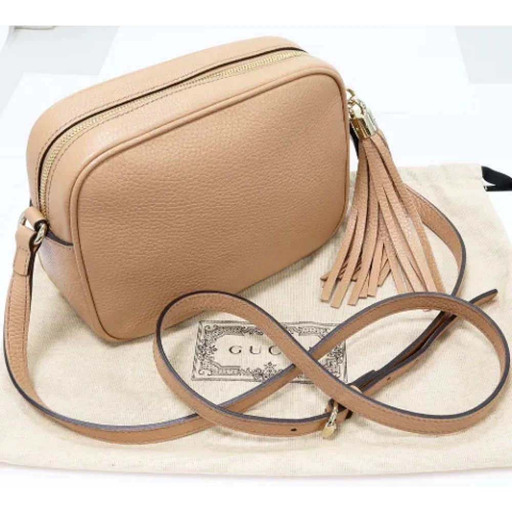 Gucci Vintage Pre-owned Leather crossbody-bags Beige Dames