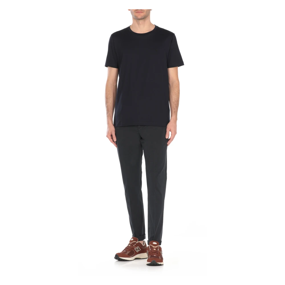 Dondup Blauw Katoenen T-shirt met Ronde Hals Blue Heren