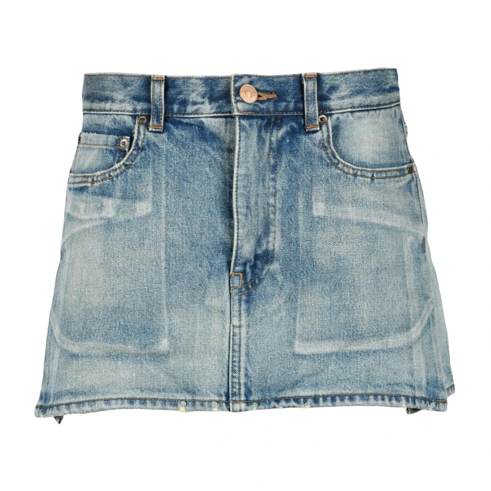 Balenciaga Katoenen Shorts Blue Dames