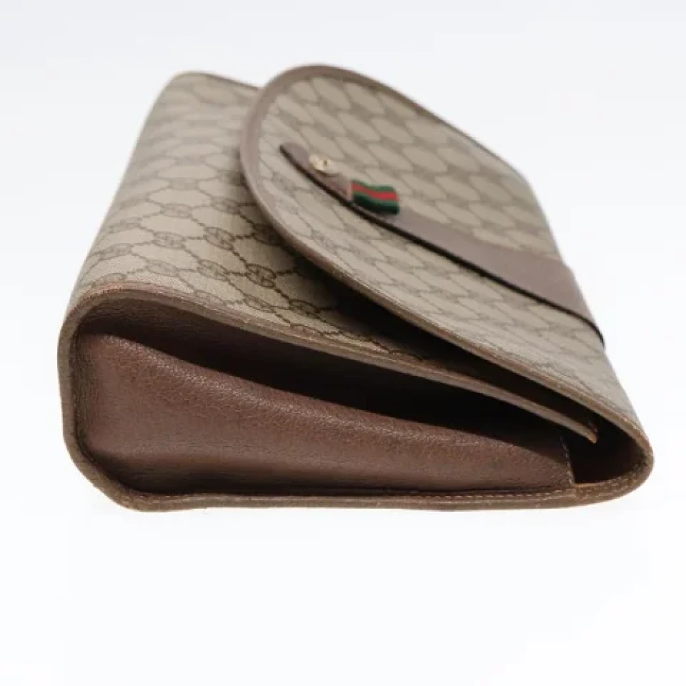Gucci Vintage Pre-owned Leather clutches Beige Dames