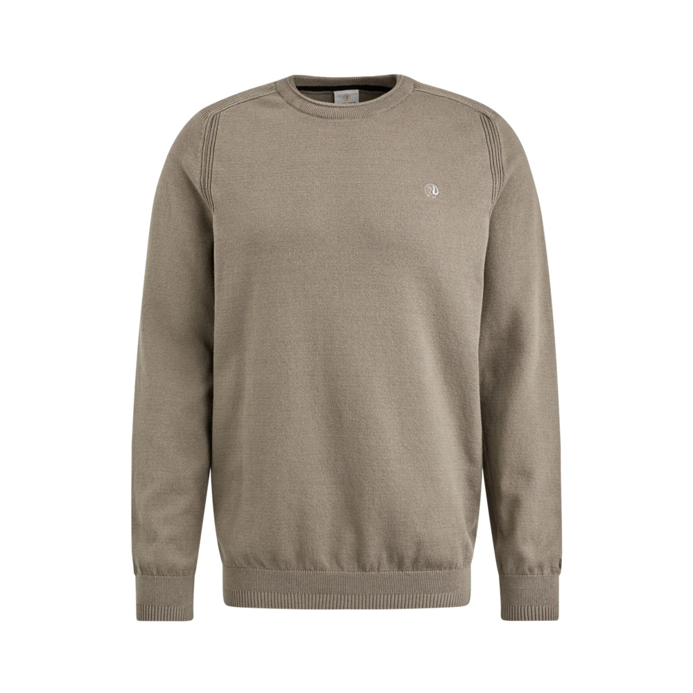 Cast Iron Katoen Stretch Crewneck Sweater Gray Heren