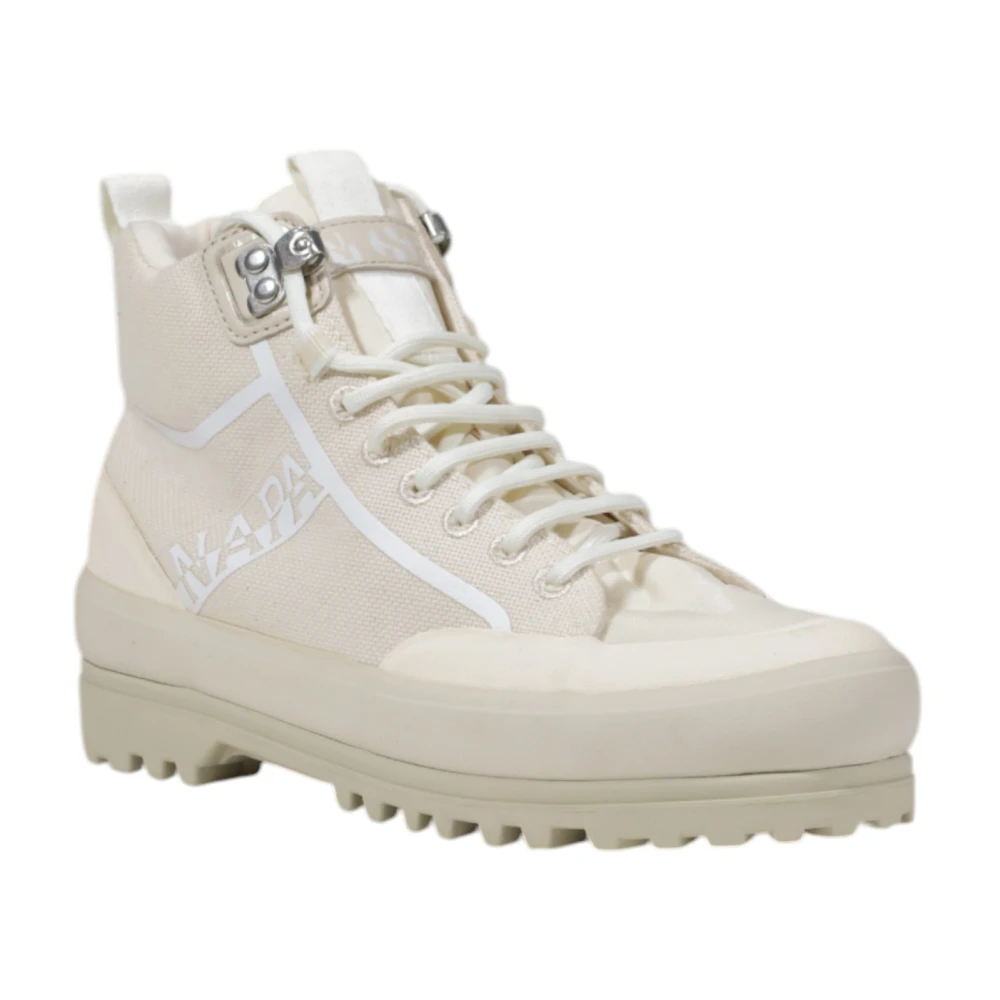 Superga Women's Beige Lace-Up Boots,, Textile Shoes For Size 7 Uk