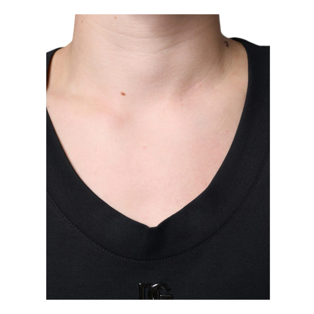 Dolce & Gabbana Vrijheid Mouwloos Katoenen T-shirt Black Heren