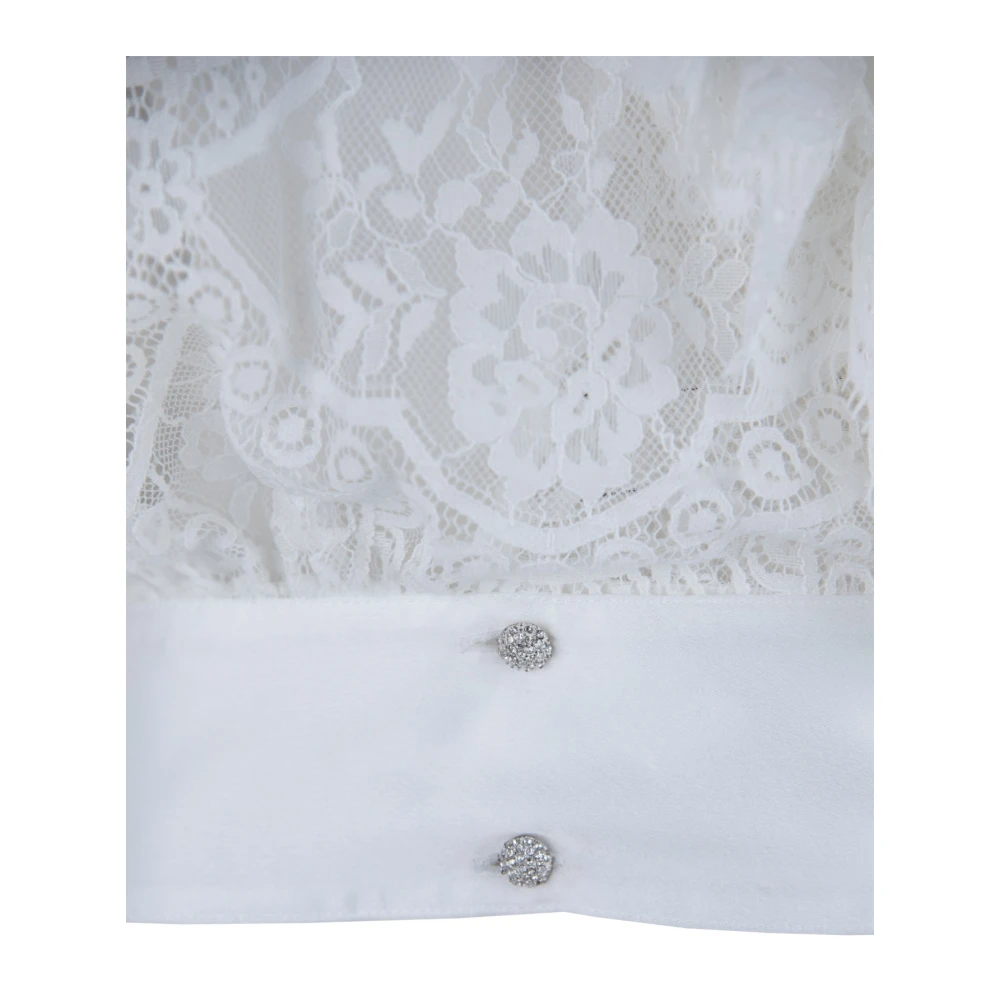 Aniye By Bloemen geborduurde knoopshirt White Dames