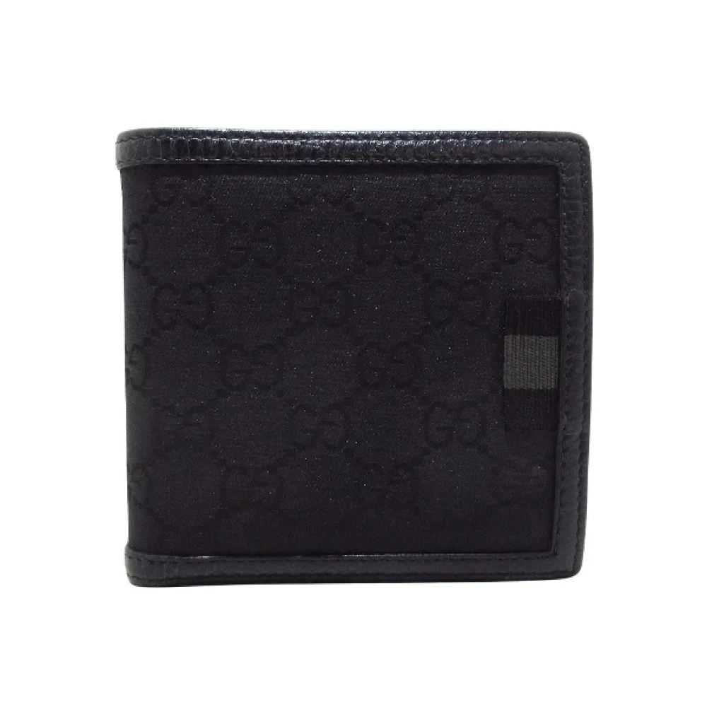 Gucci Vintage Pre-owned Cotton wallets Black Dames