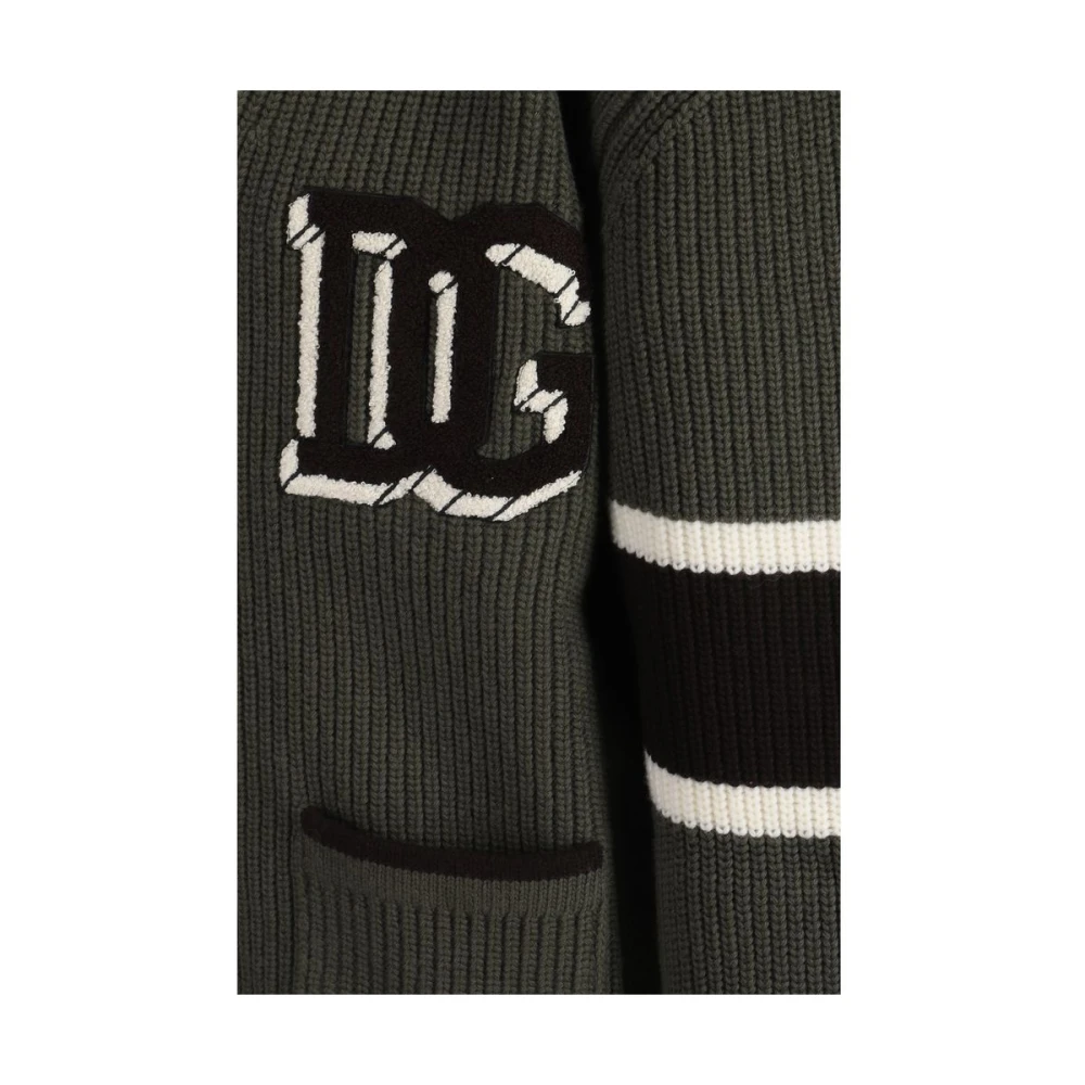 Dolce & Gabbana Gestreepte Wollen Vest Black Heren