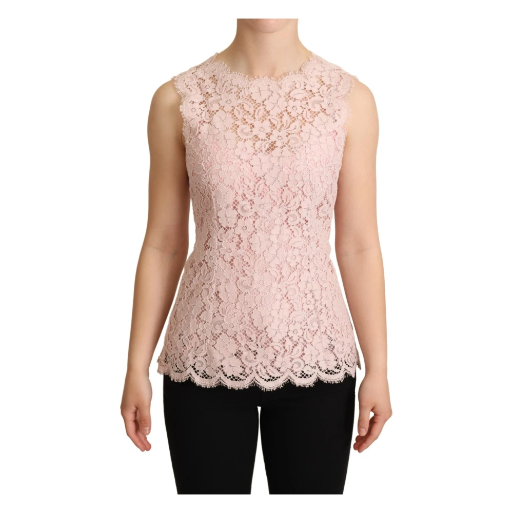 Dolce & Gabbana Women's Pink Sleeveless Top - Sleeveless Tops - Xs - Tops