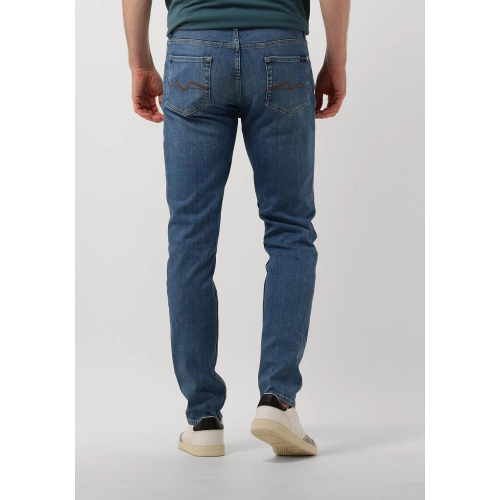 7 For All Mankind Slim Fit Jeans Donkerblauw Blue Heren
