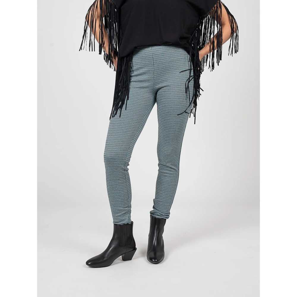 pinko Geruite elegante broek met ritsen Blue Dames