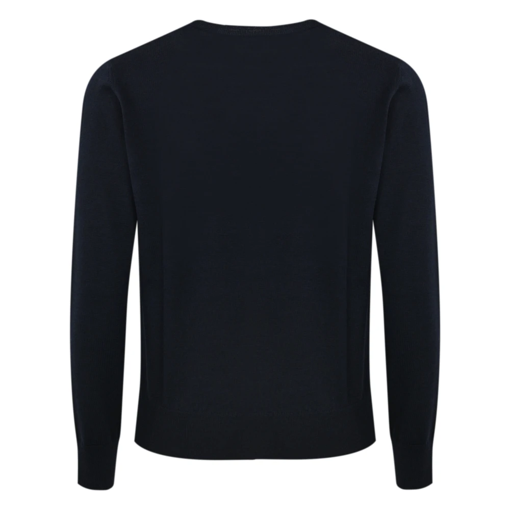 Dsquared2 Blauwe Logo Trui Wol Jacquard Blue Heren