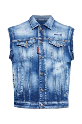 Vintage Effect Denim Vest