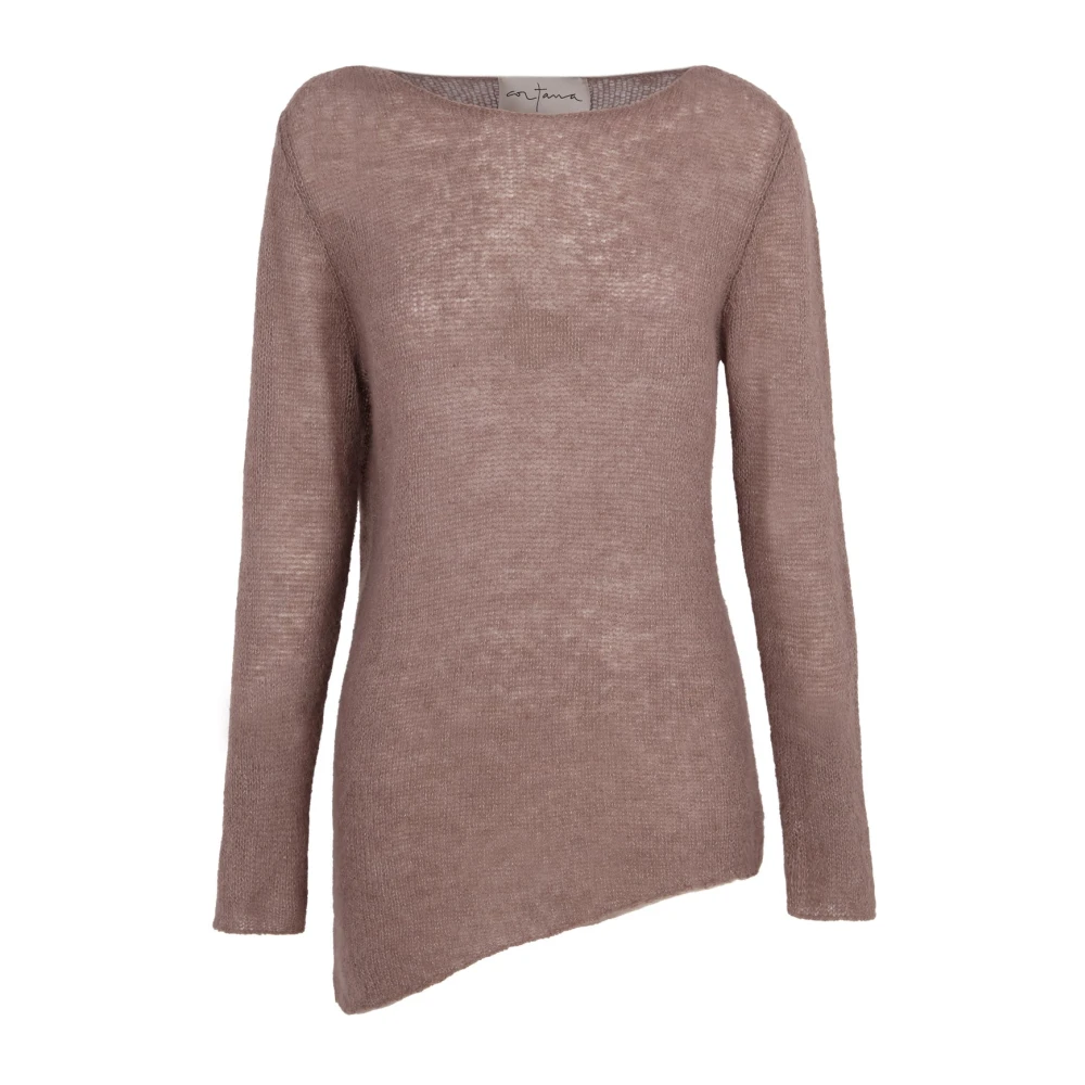 Cortana Alpaca Merino Zijde Lange Mouw Jersey Brown Dames