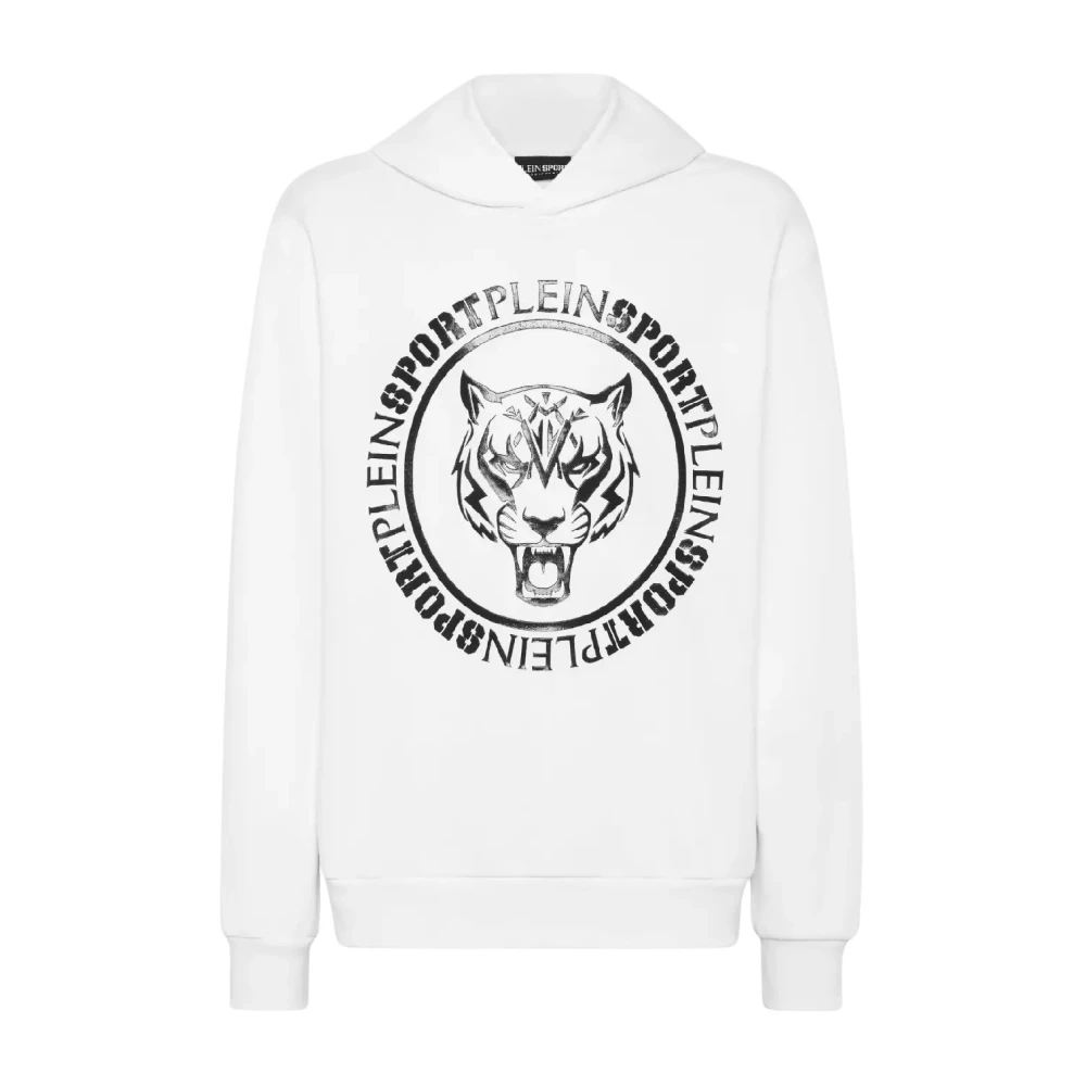 Plein Sport Witte hoodie Carbon Tiger stijl White Heren