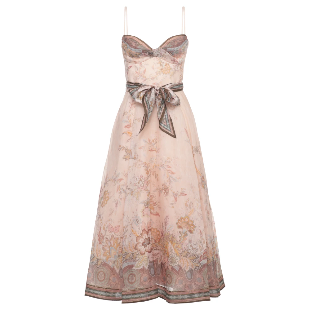 Zimmermann Women's Pink Midi Dresses, 3XL, Alchemy Structured Midi Dress