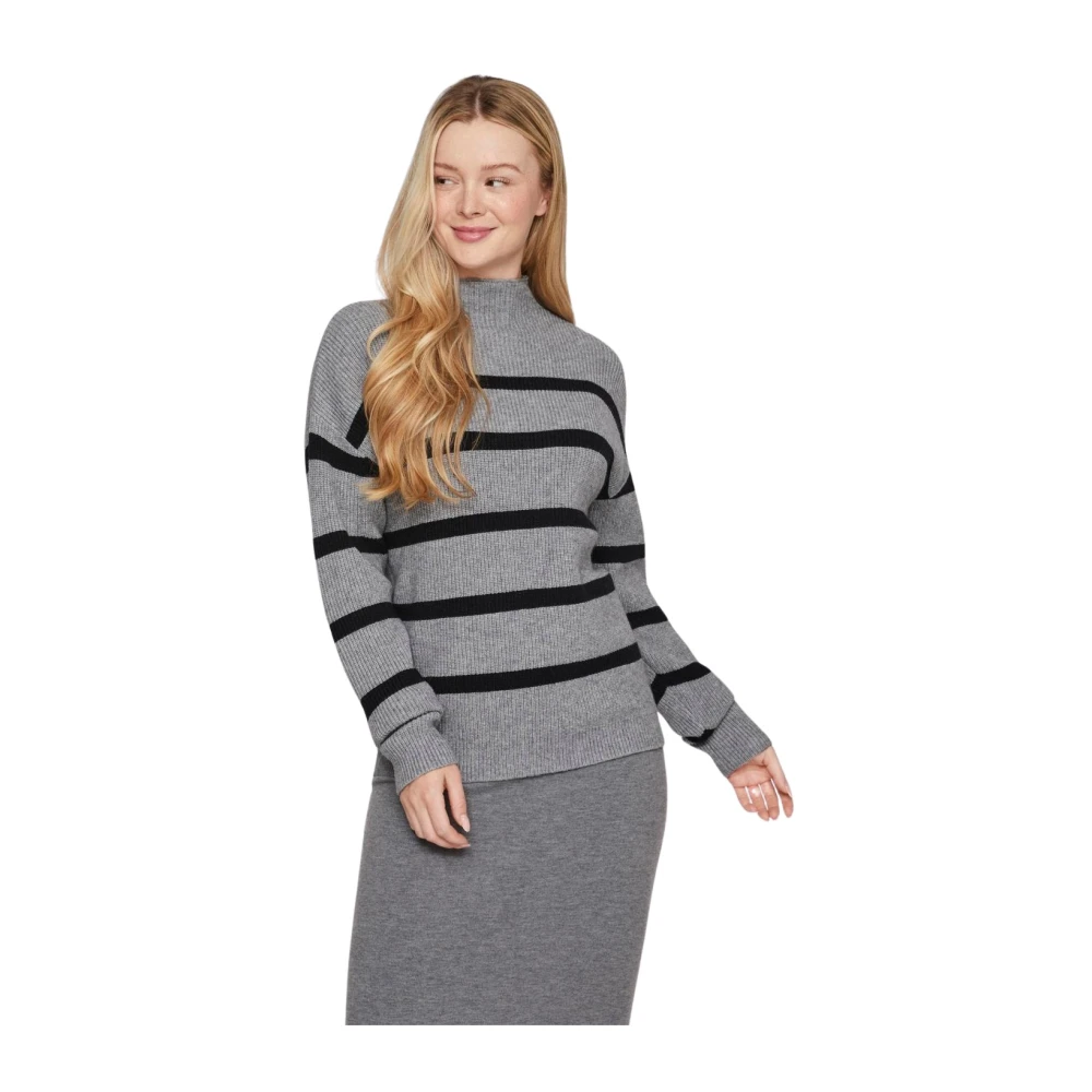 Vila Lange Mouw Trui Gray Dames