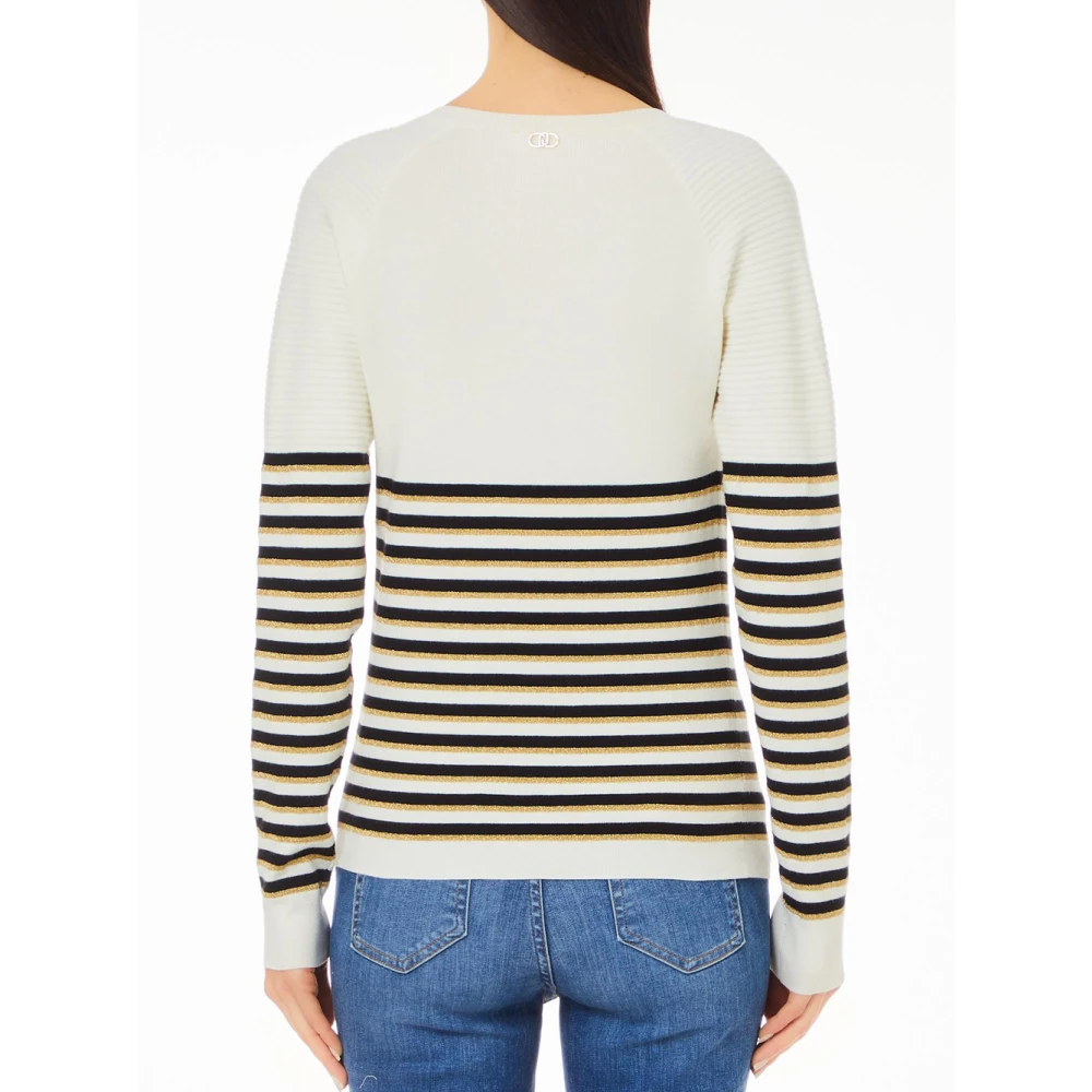 Liu Jo Witte V-hals Trui Multicolor Dames
