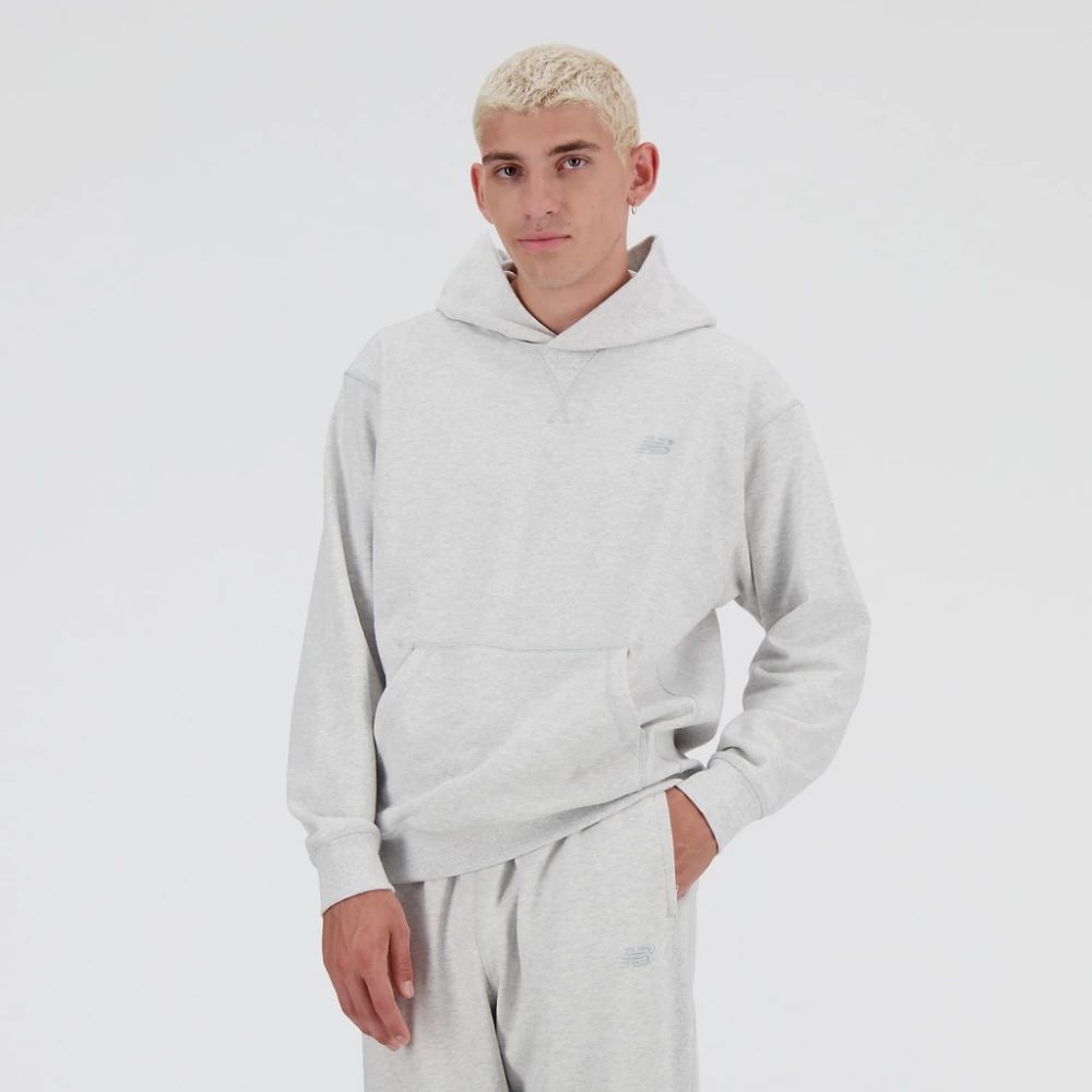 New Balance Athletics French Terry Hoodie Gray Heren