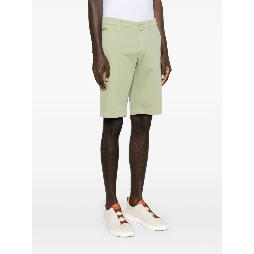 Jacob Cohën Katoen Lyocell Shorts met Zakken Green Heren