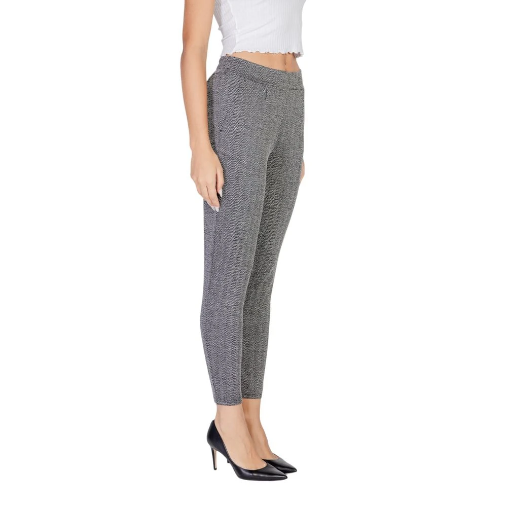 Ichi Zwarte Polyester Dames Herfst Winter Broek Black Dames