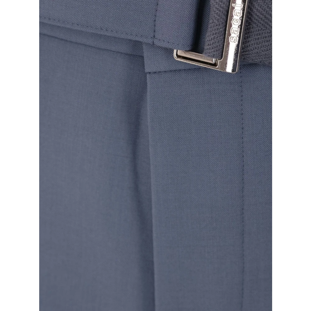 Sacai Grijze Blauwe Wollen Broek Blue Heren