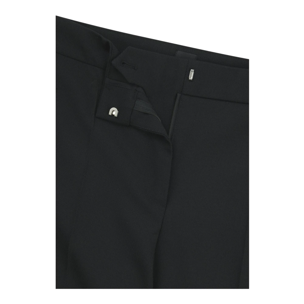 Hugo Boss Formele Flared Broek in Zwart Wol Twill Black Dames