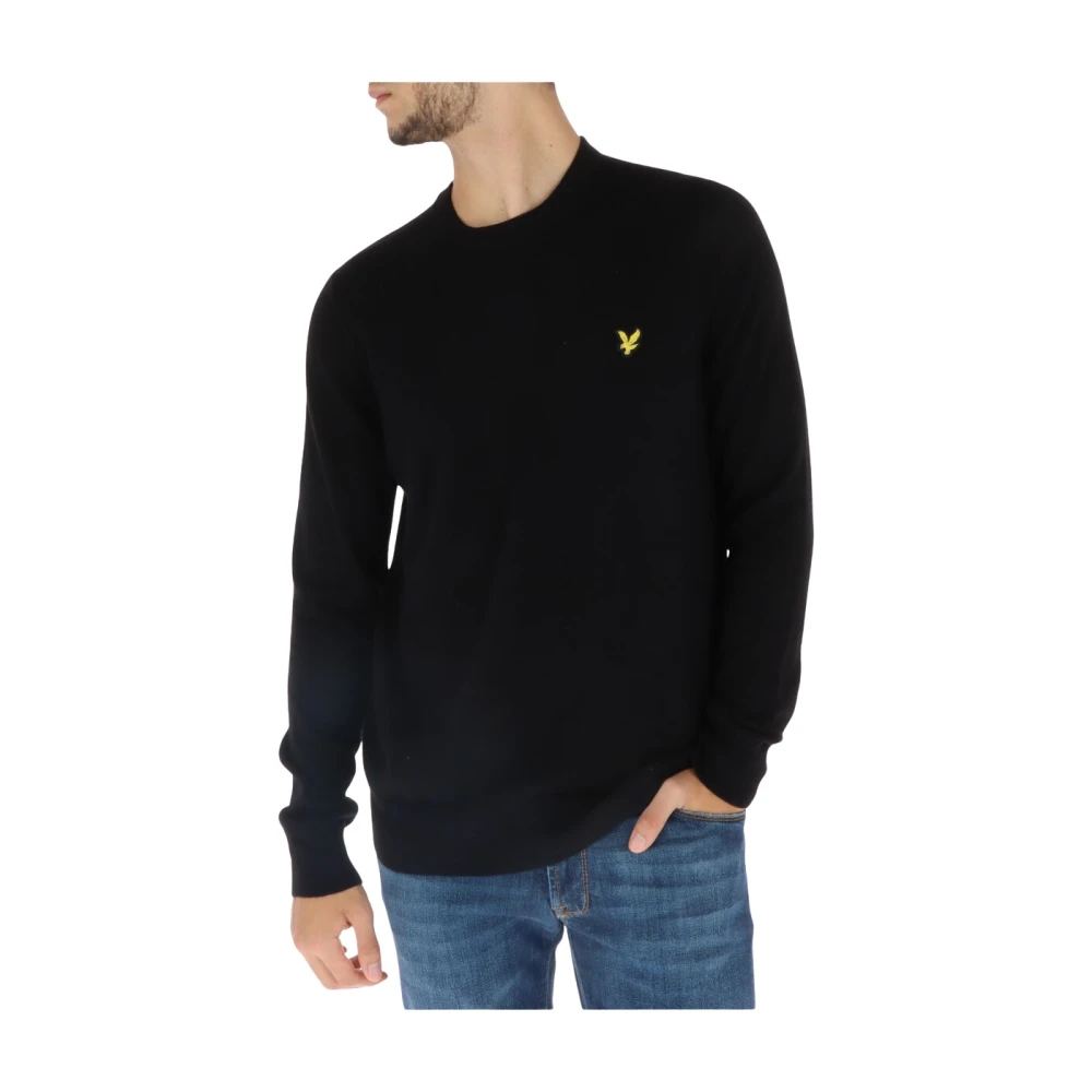 Lyle & Scott Unisex Black Merino Cotton Round-Neck Sweater - Image 10