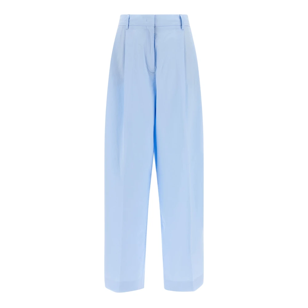 Fabiana Filippi Women's Blue Poplin Trousers - Tapered Trousers - 2XS - Trousers
