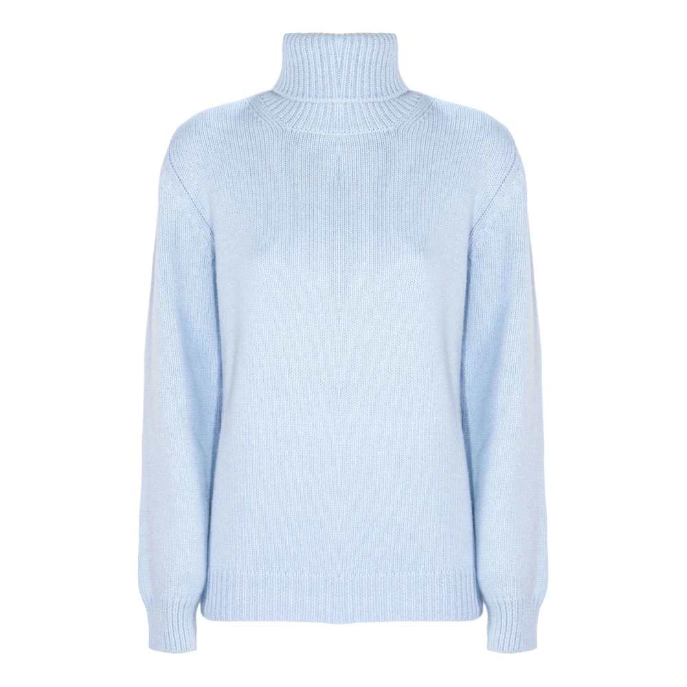 Kangra Blå Ull Cashmere Turtleneck Tröja Blue, Dam