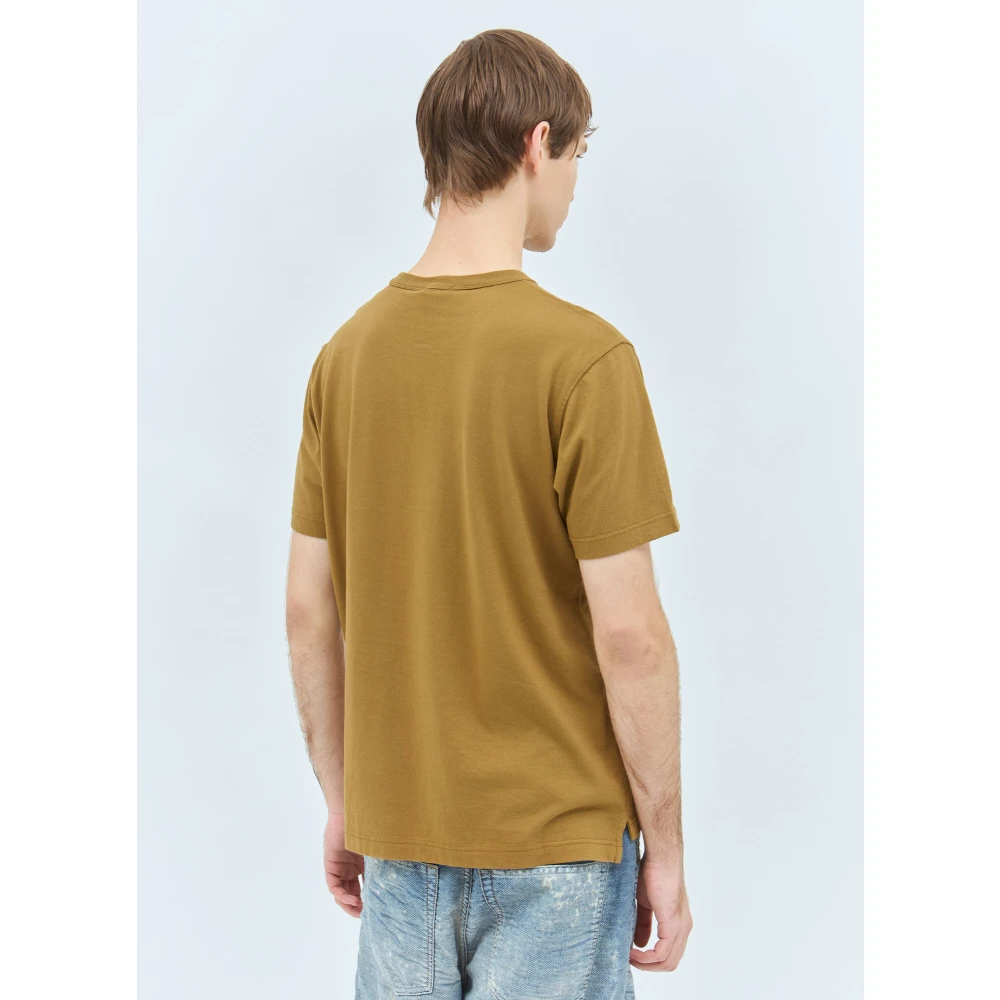 Diesel Logo Applique Katoenen T-Shirt Green Heren
