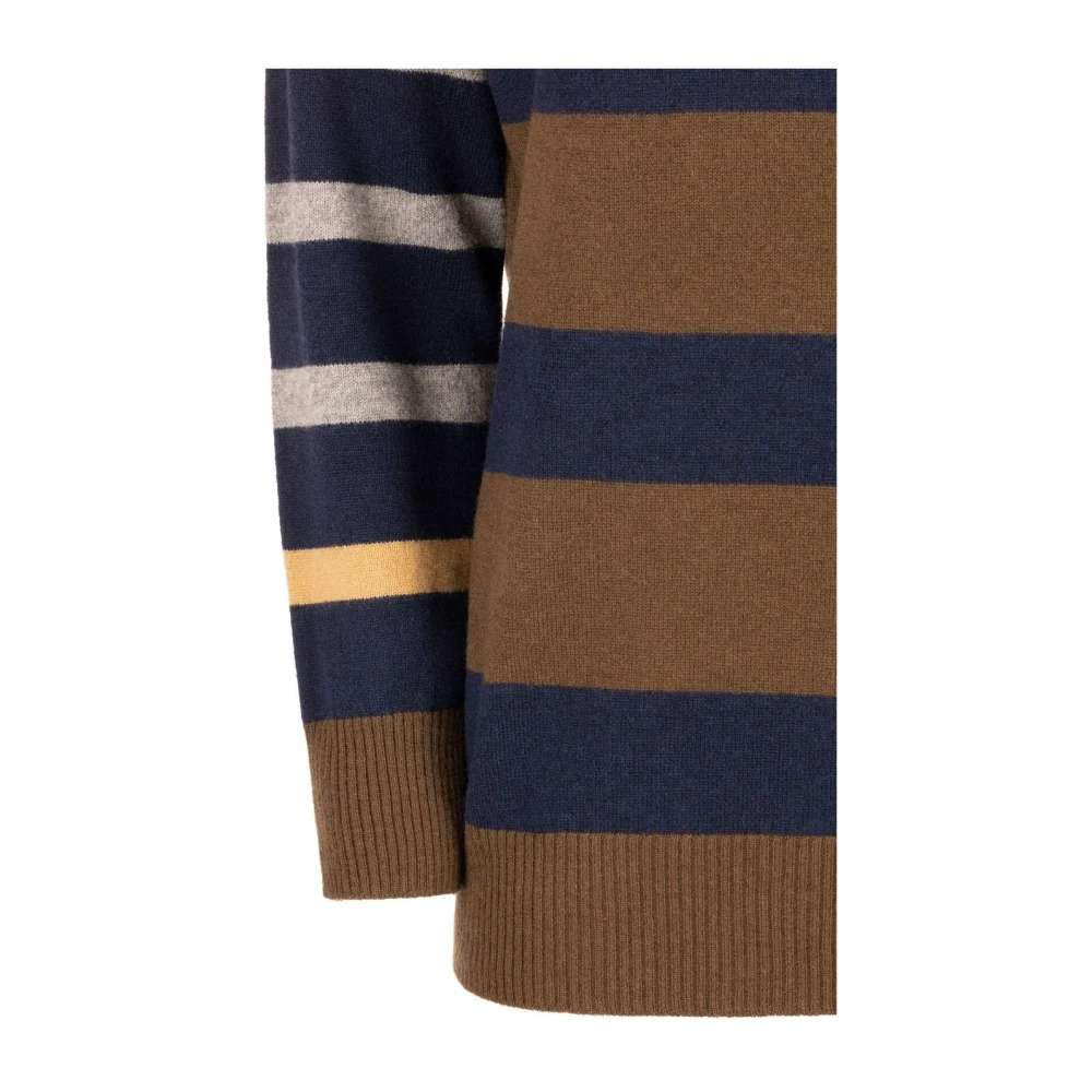 Kangra Gestreepte wol en kasjmier trui Blue Dames