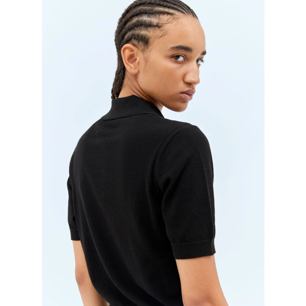 Burberry Gebreide Polo Shirt Black Dames