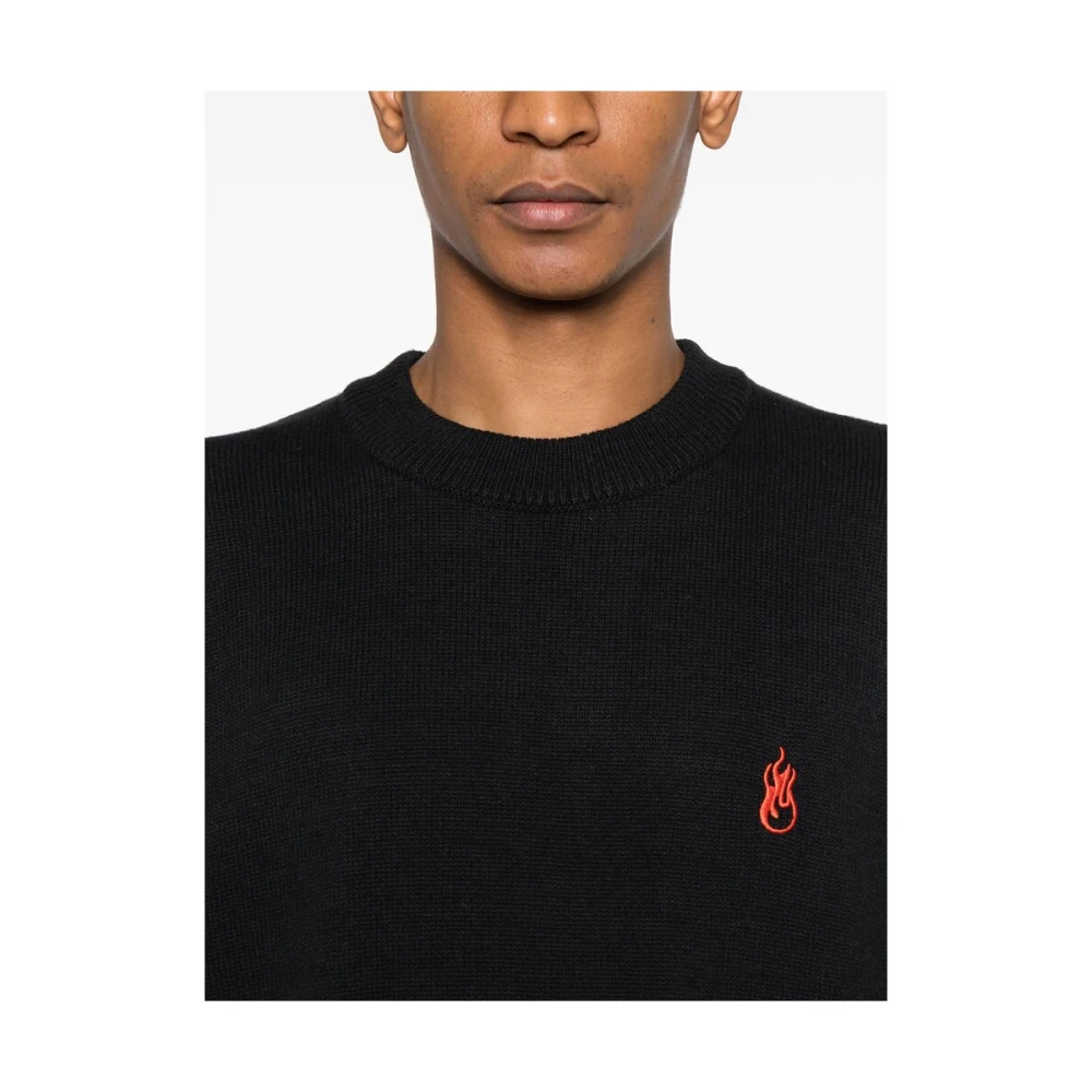 Vision OF Super Zwarte Sweatshirt met Vlam Logo Black Heren