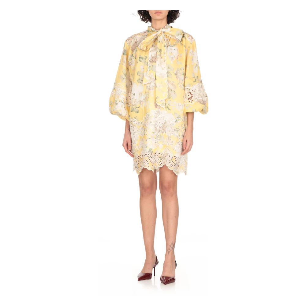 Zimmermann Gele Linnen Jurk met Kantdetails Yellow Dames