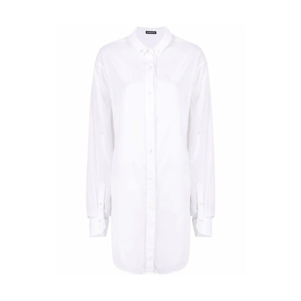 Ann Demeulemeester Wit Overhemdjurk van Katoen White Dames