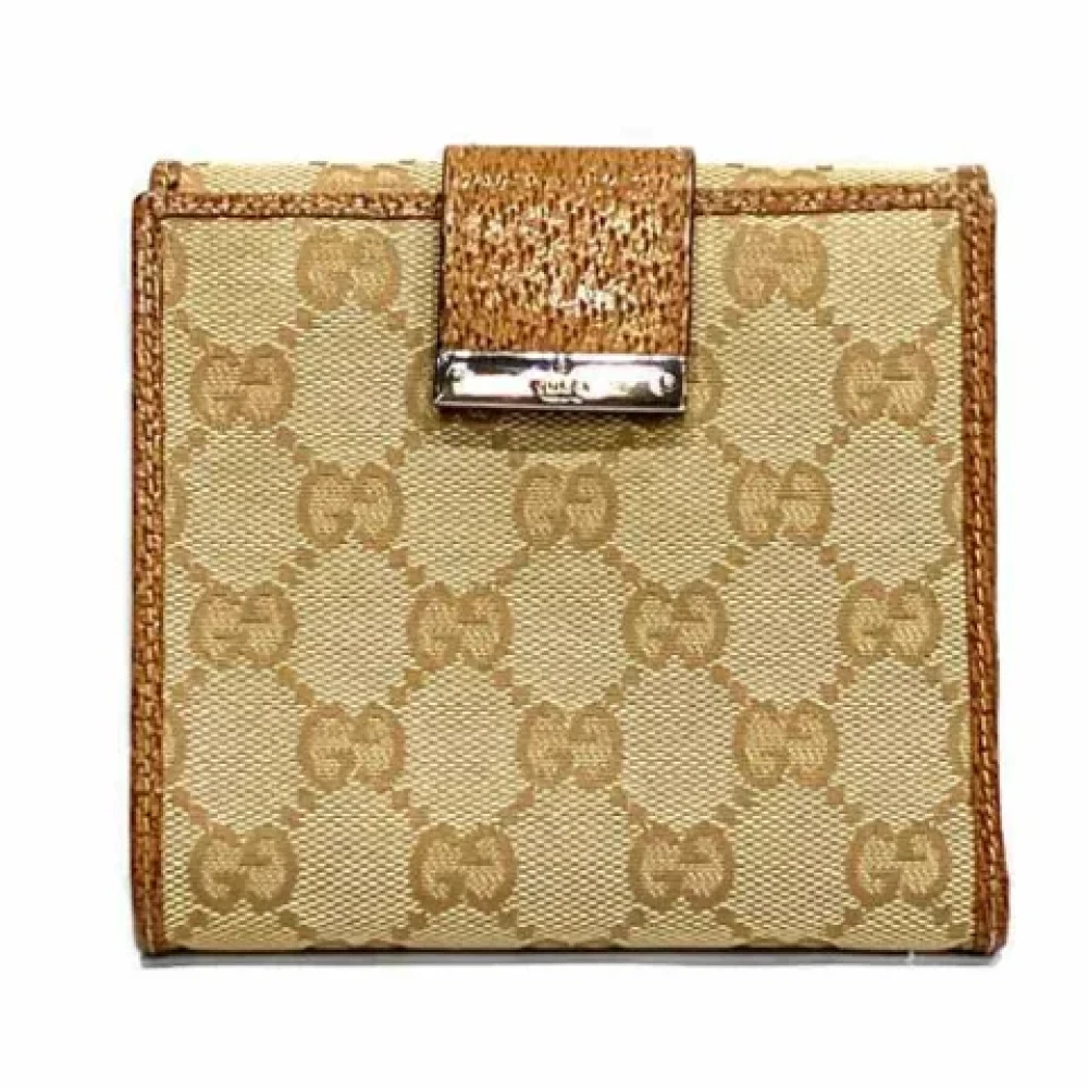 Gucci Vintage Pre-owned Canvas wallets Beige Dames